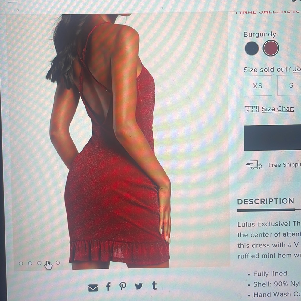 Lulus burgundy dress - Picture 4 of 5